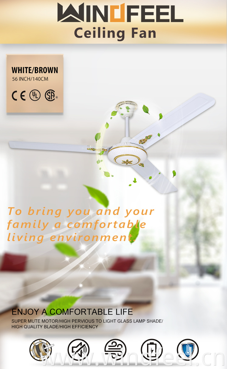 ceiling fan with 5 speed and 3 metal high speed dc cieling fan